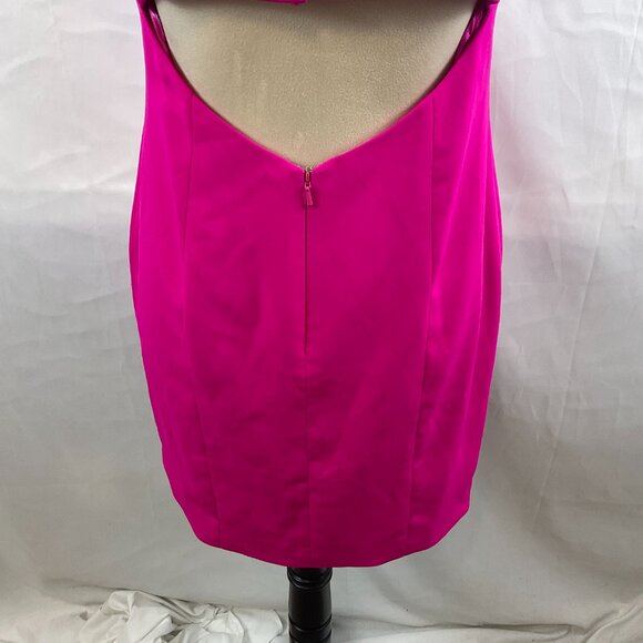 Jay Godfrey Off Shoulder Mini Dress 8 Bright Pink Semi-Open Back - Picture 11 of 14